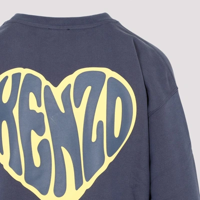 Shop Kenzo Hearts Regular Sweatshirt In Blue