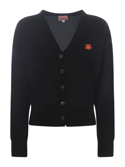 Shop Kenzo Cardigan  "flower" In Black