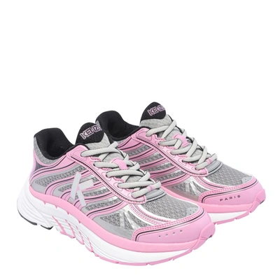 Kenzo Logo Printed Lace-up Runner Sneakers In Pink