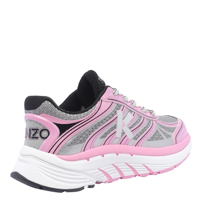 Kenzo Logo Printed Lace-up Runner Sneakers In Pink