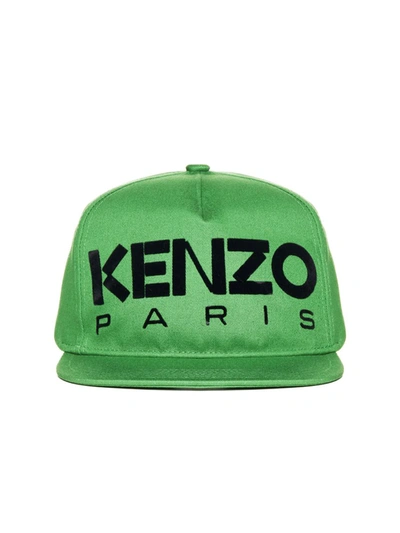 Shop Kenzo Square Oversize Logo Baseball Cap In Green