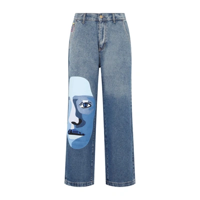 Shop Kidsuper Blue Face Jeans