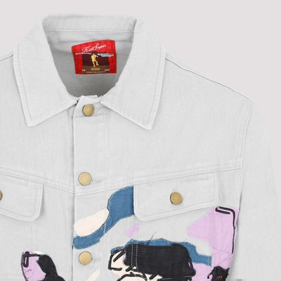 Shop Kidsuper Embroidered Denim Jacket In Grey
