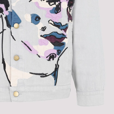 Shop Kidsuper Embroidered Denim Jacket In Grey