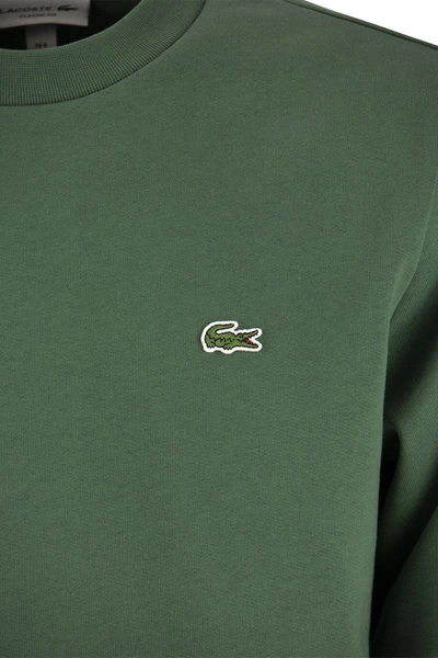 Shop Lacoste Jogger Sweatshirt In Brushed Organic Cotton In Green