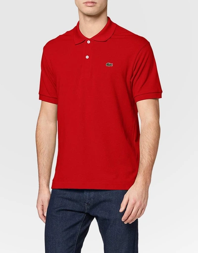 Shop Lacoste L.12.12 Classic Logo Polo Shirt In Red