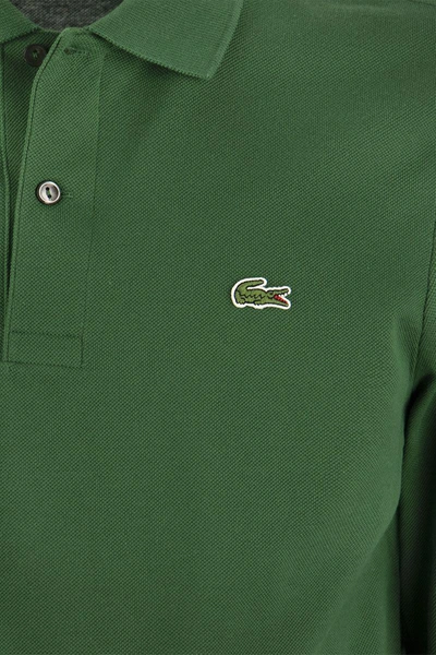 Shop Lacoste Long-sleeved Cotton Polo Shirt In Green