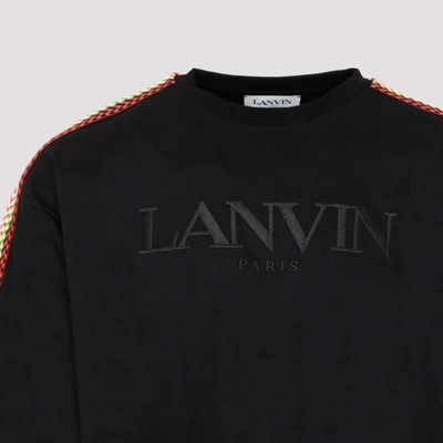 Shop Lanvin Curb Lace-embellished T-shirt Tshirt In Black