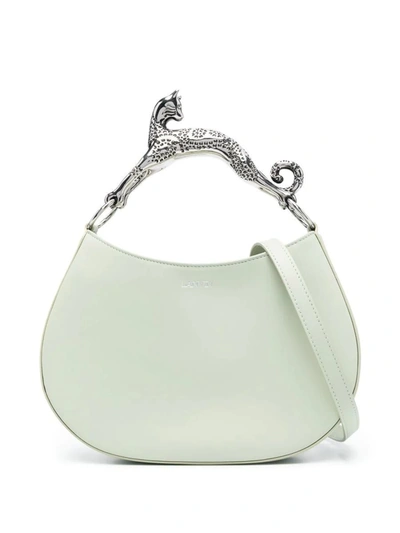 Shop Lanvin Tote Bag With Sculpted Handle In Green