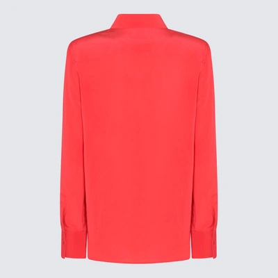 Lanvin Button-down Silk Shirt With Long Sleeves In Watermelon