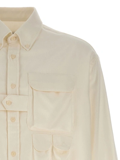 Shop Lc23 'multipocket Flannel' Shirt In White