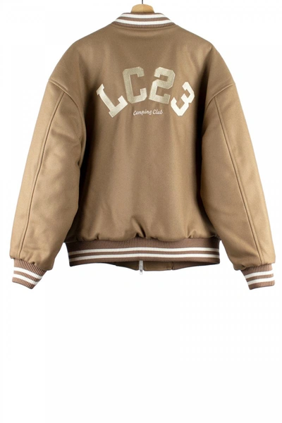 Shop Lc23 Multipocket Wool Varsity Jacket Clothing In Camel