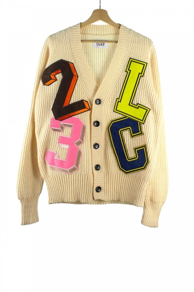 Shop Lc23 Multicolor Sweater Clothing In Cream