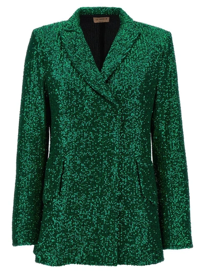 Shop Le Twins 'como' Double-breasted Blazer In Green