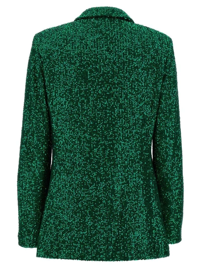 Le Twins Green Double-breasted Blazer In Green
