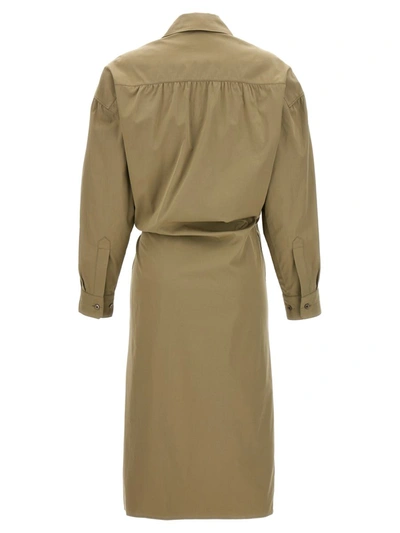 Shop Lemaire 'twisted' Dress In Green