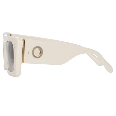 Shop Linda Farrow Sunglasses In White