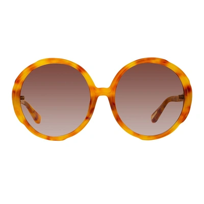Shop Linda Farrow Sunglasses In Tartarugato