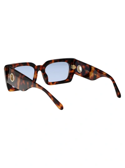 Linda Farrow Nieve Sunglasses In 06 T-shell Yellow Gold Light Blue