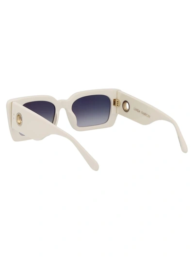 Linda Farrow 0 White Light Gold Grey Gradient Acetate Sunglasses In 07 White Light Gold Grey Gradient