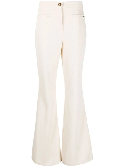 Shop Liu •jo Liu Jo High-waist Flared Trousers In White