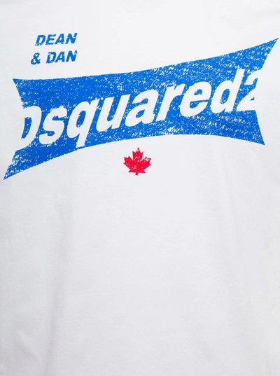 Shop Dsquared2 Logo Frontale Girocollo In White