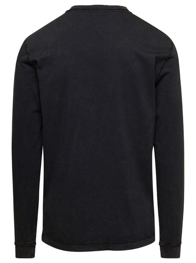 Shop Dolce & Gabbana Black Long Sleeves Crewneck T-shirt In Cotton Man
