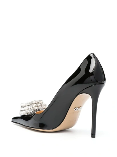 Shop Mach & Mach Triple Heart Crystal-embellished Patent Leather Pumps In Black