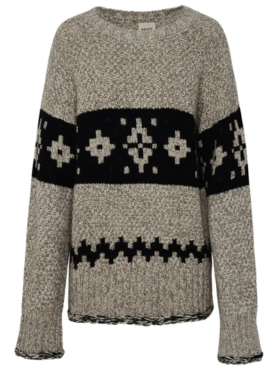 Khaite Tabi Mixed-pattern Cashmere Sweater In Neutral | ModeSens