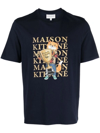Shop Maison Kitsuné T-shirt Clothing In Blue
