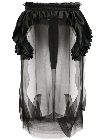 Shop Maison Margiela Mison Margiela Silk Chiffon Sheer Skirt In Black