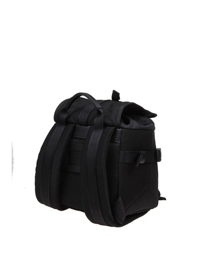 Shop Maison Margiela Nylon And Leather Backpack In Black