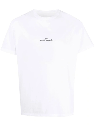 Shop Maison Margiela Logo Print Tshirt In Black