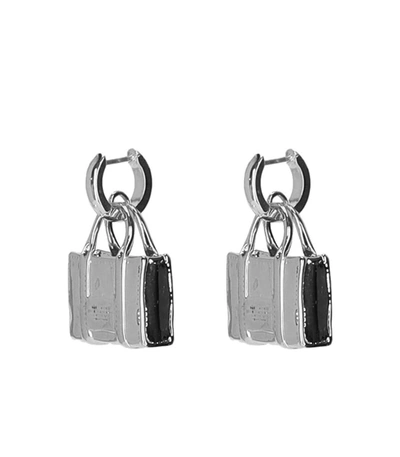 Shop Marc Jacobs The Tote Bag Silver Earrings
