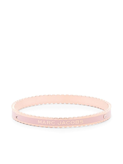 Shop Marc Jacobs The Medallion Scalloped Bangle Accessories In Nude &amp; Neutrals
