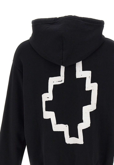 Shop Marcelo Burlon County Of Milan "tempera Cross Over" Cotton Sweatshirt In Black