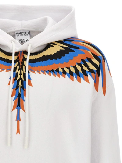 Shop Marcelo Burlon County Of Milan 'optical Wings' Hoodie In White