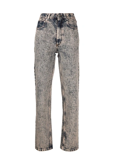 Shop Marni "marble Dyed" Jeans In Pink/blue