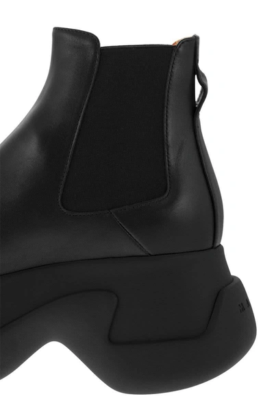Shop Marni Leather Chelsea Boot In Black