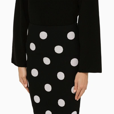 Shop Marni Polka Dot Skirt With Ruffle In Black