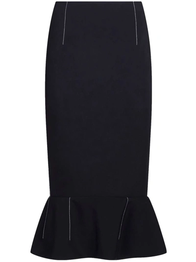 Shop Marni Peplum-hem Skirt In Black