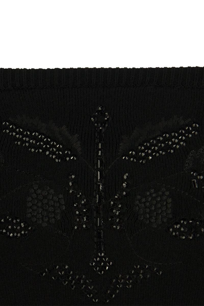 Shop Max Mara Comune - Lingerie Top With Embroidery In Black