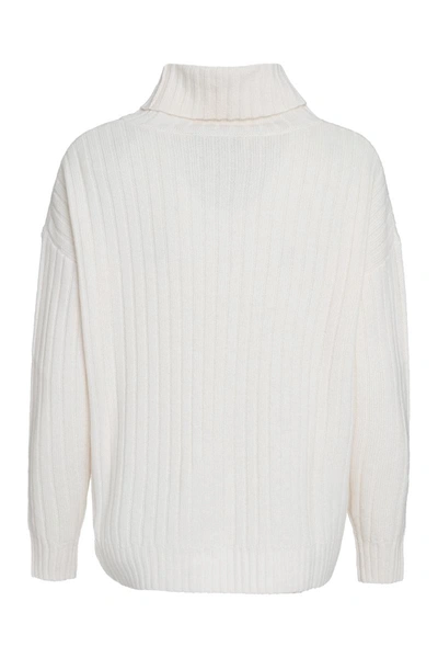 Shop Max Mara Studio Abile Wool And Cashmere Sweater In Panna