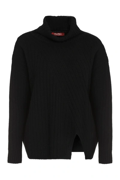 Shop Max Mara Studio Abile Wool And Cashmere Sweater In Black