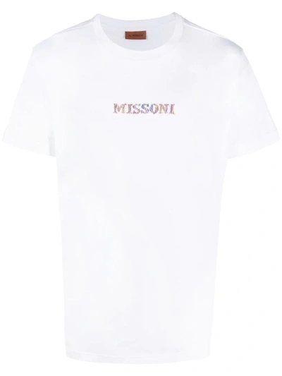 Shop Missoni Sport T-shirt With Embroidery In White