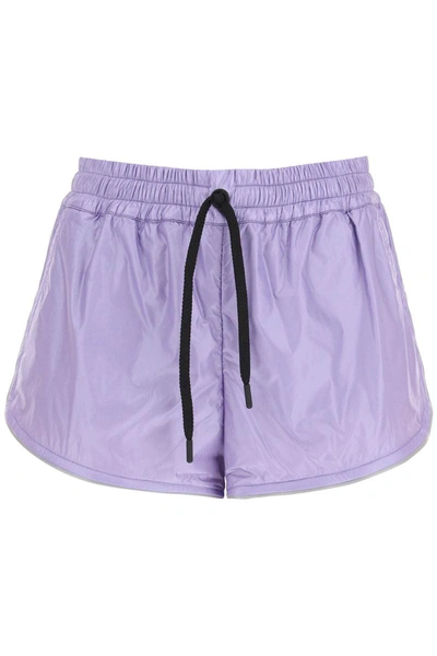 Shop Moncler Grenoble Ripstop Shorts In Purple