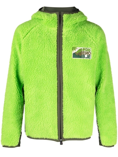 Shop Moncler Zip-up Hooded Jacket In Green
