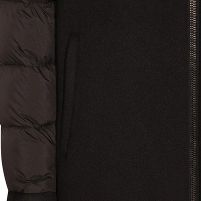 Moorer Wool Blend Down Jacket With Fur Trim In Black