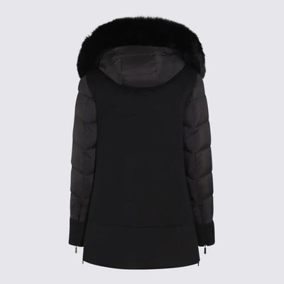 Moorer Wool Blend Down Jacket With Fur Trim In Black