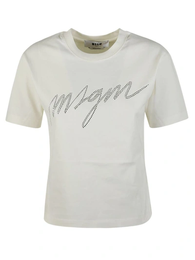 Shop Msgm Women's Mm T Shirt In Crema